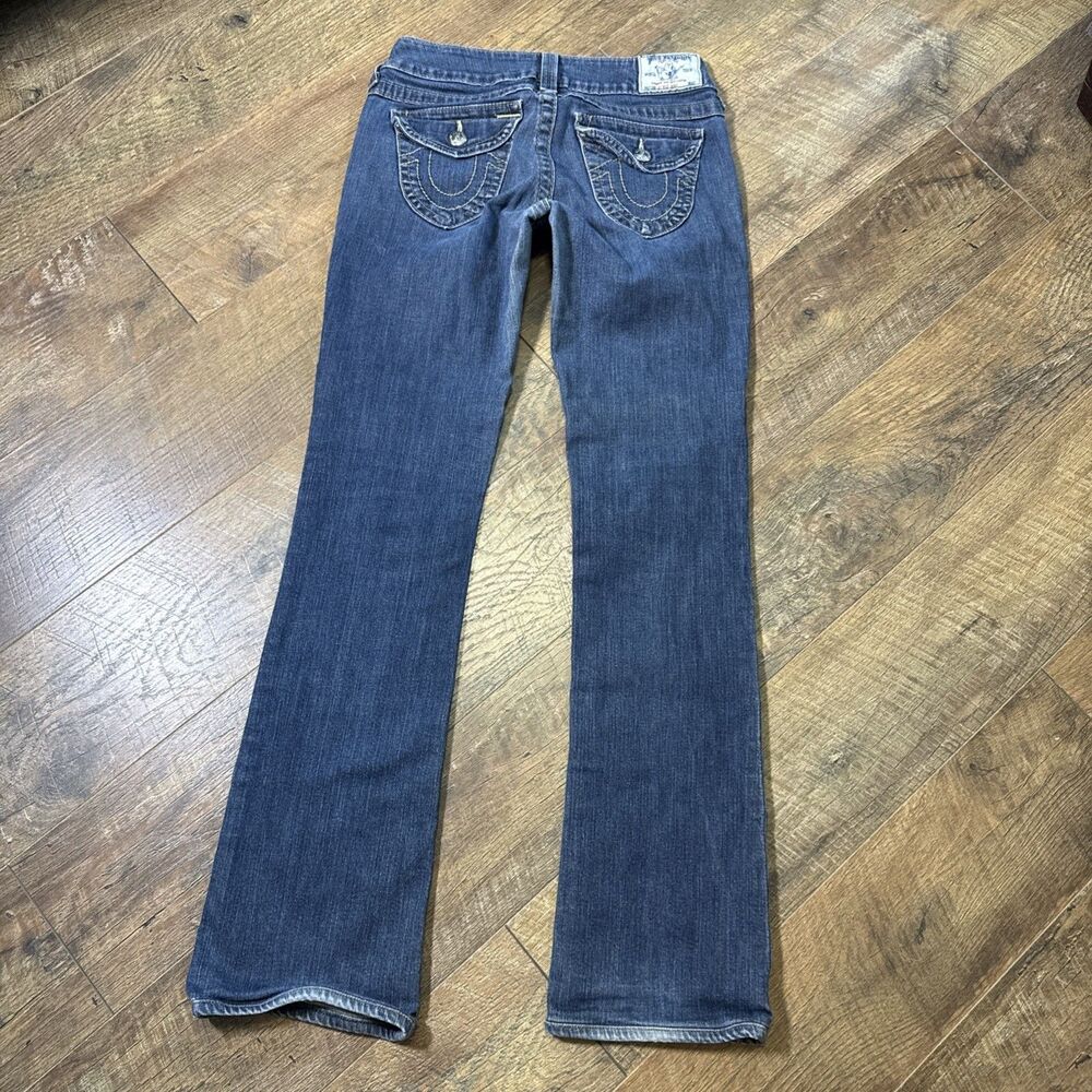 True Religion Jeans Women 28 Low Rise Boot Cut Denim Flap Pockets USA Y2K 28x31”